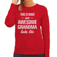 Awesome grandma / oma / grootmoeder cadeau trui rood dames - thumbnail