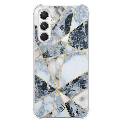 Samsung Galaxy A54 shockproof hoesje - Marmer blauw