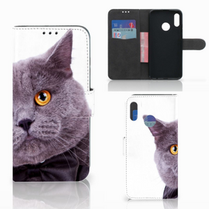 Honor 10 Lite Telefoonhoesje met Pasjes Kat