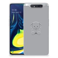 Samsung Galaxy A80 Telefoonhoesje met Naam Grijs Baby Olifant