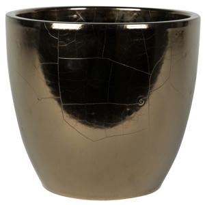 Plantenpot/bloempot - Scandinavische look - goud - D33 x H28 cm - glanzend