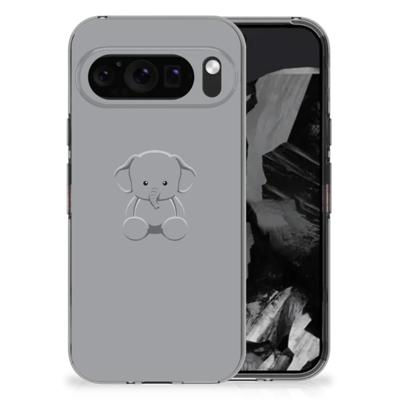 Google Pixel 9 Pro XL Telefoonhoesje met Naam Grijs Baby Olifant Google Pixel 9 Pro XL Telefoonhoesje met Naam Grijs Baby Olifant