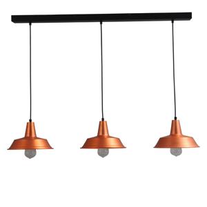 Masterlight Roodkoperen hanglamp retroIndustria 25 3-lichts roodkoper met zwart - 2545-55-55-S-100-3