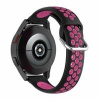 Siliconen sportbandje met gesp - Zwart + roze - Samsung Galaxy Watch 6 - 40mm & 44mm