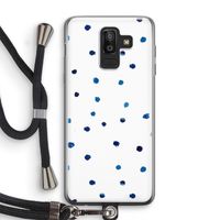 Blauwe stippen: Samsung Galaxy J8 (2018) Transparant Hoesje met koord