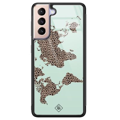 Samsung Galaxy S21 Plus glazen hardcase - Wild world