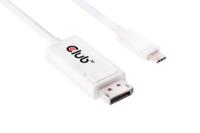 club3D CAC-1517 DisplayPort-kabel USB-C / DisplayPort Adapterkabel USB-C stekker, DisplayPort-stekker 1.20 m Wit