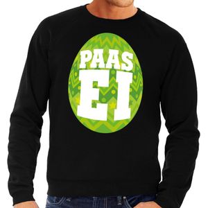 Paas sweater zwart met groen ei voor heren