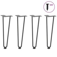 Haarspeld tafelpoten 4 st 42 cm massief staal antracietkleurig Haarspeld tafelpoten 4 st 42 cm massief staal antracietkleurig