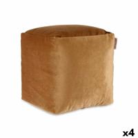 Poef Fluweel Beige 30 x 30 x 30 cm (4 Stuks)