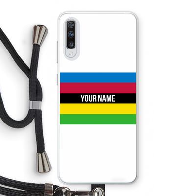 WK Wielrennen: Samsung Galaxy A70 Transparant Hoesje met koord