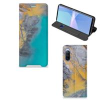 Sony Xperia 10 III | Standcase | Marble Blue Gold