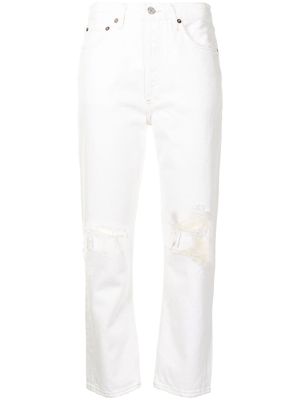 AGOLDE jean droit Riley court - Blanc