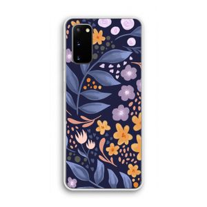 Flowers with blue leaves: Samsung Galaxy S20 Transparant Hoesje