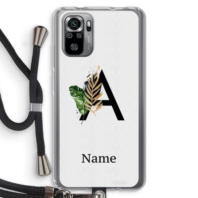 Charcoal Flora: Xiaomi Redmi Note 10S Transparant Hoesje met koord