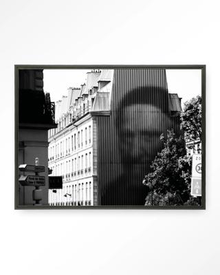 Urban Cotton Wandkleed 'Concrete Contrast Crusher' 110 x 145cm in Floating Frame - black