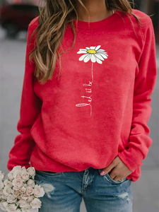 Round Neck Printed Regular Fit Sweatershirt