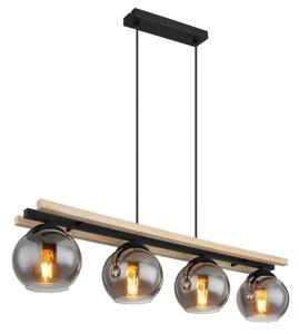 Globo Design hanglamp Conni hout 4-lichts 15569-4H