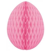Paas decoratie ei van papier - roze - 30 cm - brandvertragend crepepapier - Pasen