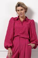 Studio Anneloes Rianne Jacquard Top 12568 T-shirt Lange Mouw 5200 Cherise