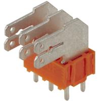Weidmüller 9511420000 Splitter voor platte connectoren Insteekbreedte: 6.3 mm Insteekdikte: 0.8 mm 90 ° Deels geïsoleerd Oranje, Zilver 100 stuk(s)