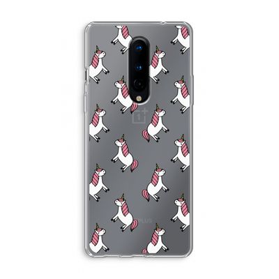 Eenhoorns overal: OnePlus 8 Transparant Hoesje