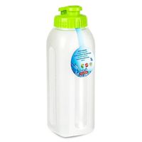 Plasticforte Drinkfles/waterfles/bidon - 1000 ml - transparant/groen - kunststof - Drinkflessen - thumbnail