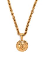 CHANEL Pre-Owned collier à médaillon CC (1994) - Or - thumbnail