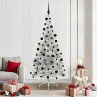 VidaXL Kunstmatig voorverlicht kerstboom met 300 led zilver 210 cm pet