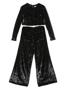 Elisabetta Franchi La Mia Bambina pantalon à ornements de sequins - Noir