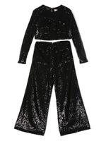 Elisabetta Franchi La Mia Bambina pantalon à ornements de sequins - Noir - thumbnail