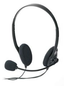 ednet 83022 On Ear headset Computer Kabel Stereo Zwart