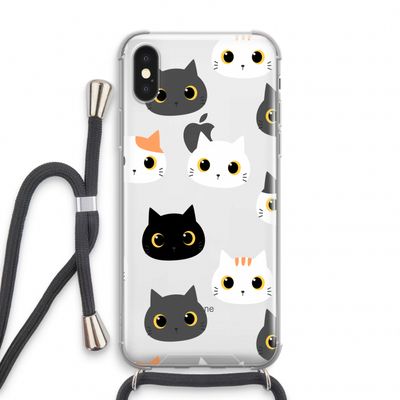 Katten: iPhone X Transparant Hoesje met koord