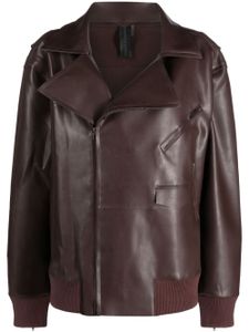 Norma Kamali veste de moto zippée à coupe oversize - Marron