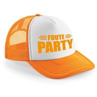 Foute party snapback/cap - oranje/wit - pet - dames/heren - feestkleding - thumbnail