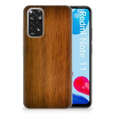 Xiaomi Redmi 10 | Redmi Note 11 4G | Bumper Hoesje | Donker Hout