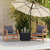 Tuinstoelen 2 pcs Naturel 60 x 65 x 76.5 cm Massief teakhout