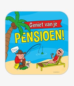 Huldeschild &apos;Geniet Van Je Pensioen&apos; Cartoon