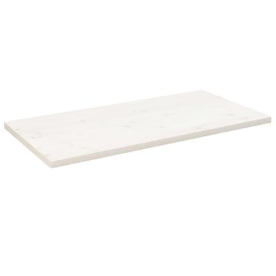Tafelblad rechthoekig 100x60x2,5 cm massief grenenhout wit