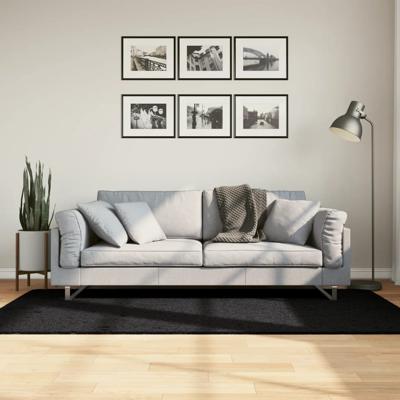 VidaXL Vloerkleed pamplona shaggy hoogpolig modern 100x200 cm zwart