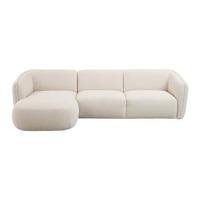 by fonQ Soft Hoekbank met Chaise Longue Links - Crème