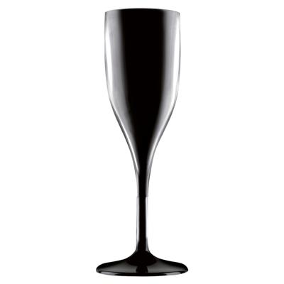 Champagne/prosecco flute - zwart - 150 ml - onbreekbaar kunststof - glazen