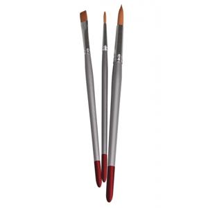 Rayher hobby Textielverf penselen - set van 3x stuks - houten steel - plat/rond - diverse maten