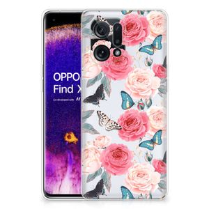 OPPO Find X5 TPU Case Butterfly Roses