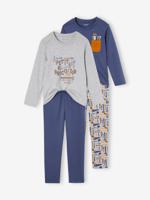 Set van 2 pyjama's "petit bricoleur" voor jongens gemêleerd grijs