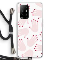 Hands pink: Oppo A95 5G Transparant Hoesje met koord