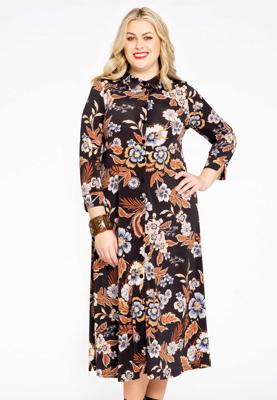 Yoek Blouse-jurk AMBIANCE | Zwart | Maat 54/56
