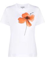 GANNI t-shirt Flower en coton - Blanc