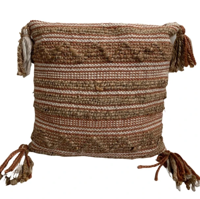 Kussen Naturel Jute Wol Cognac