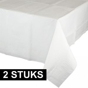 2x Tafelkleden wit 274 x 137 cm   -